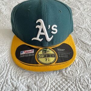 Athletics New Era Green and Yellow 59FIFTY Fitted Cap